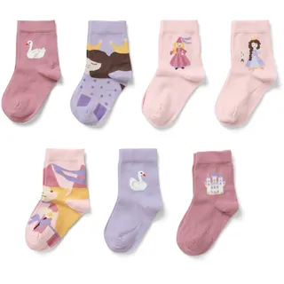 Tchibo - 7 Paar Kinder-Socken - Damen - Gr. 23-26 - rosa