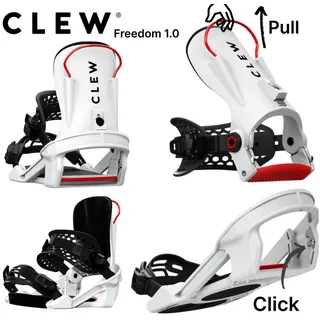 CLEW Ski- und Snowboardträger CLEW Freedom 1.0 Hybrid Step In System Snowboard Bindung Weiss / L