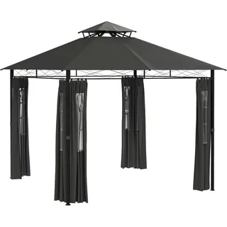 Outsunny Pavillon 3 x 3 m inkl. 4 Seitenteile Dunkelgrau