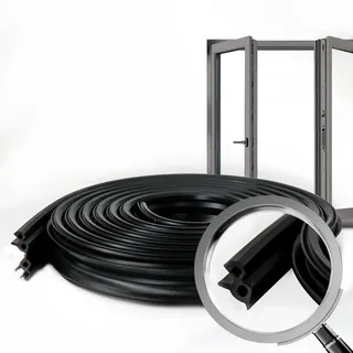 FENSTERDICHTUNGEN KUNSTSTOFFFENSTER | Fensterdichtung Gummidichtung | Profildichtung für Fenster und Tür | Wetterbeständig und Langlebig | Universell | UV-und Feuchtigkeitsresistent,S-1387 Schwarz,10M