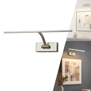 BARCELONA LED LED Bilderleuchte Babylon 8W 45cm Nickel satiniert Warmweiß 2700K verstellbar Wandlampe für Gemälde Spiegel Kunstwerke Innenbeleuchtung modernes minimalistisches Design
