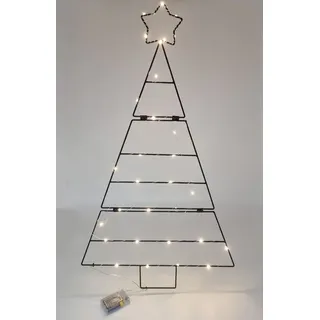 Spetebo Beleuchteter Metall Baum zum hängen - schwarz - ca. 83x48 cm - Schwarz