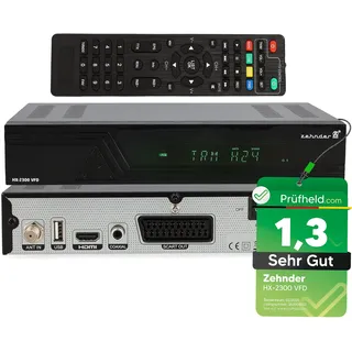 [ Test SEHR GUT, Note 1.3 *] Zehnder HX 2300 VFD Sat Receiver mit Aufnahmefunktion, HD fähig, Full HD, Digital Sat-Receiver für Satellitenschüssel Satelliten Satellit TV Fernseher, HD-Receiver