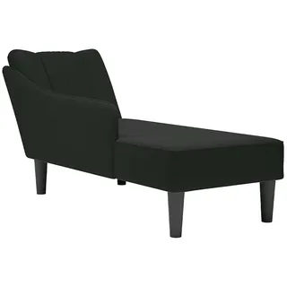 vidaXL Chaiselongue mit Rechter Armlehne Schwarz Samt