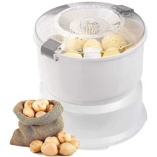LVSEWOA Elektrische Kartoffelschälmaschine, mechanisch rotierende Schälmaschine, sichere multifunktionale Kartoffelschälmaschine, EIN-Knopf-Schälmaschine