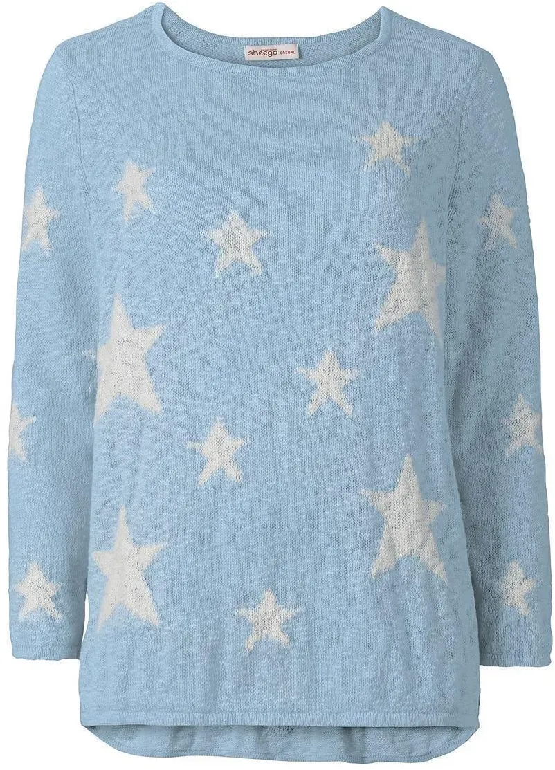 Pullover mit Stern Motiv - blau - 44/46