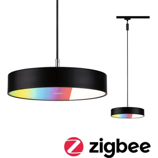 Paulmann Pendelleuchte URail Pendel Smart Home Zigbee 3.0 Hildor RGBW 510lm 10W RGBW+ dimmbar 230V Schwarz matt