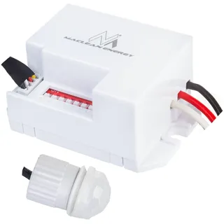 Maclean Brackets Maclean PIR-Bewegungsmelder mit externer Sonde 12-24V DC | 360° Erfassungswinkel Einstellbare Empfindlichkeit und Leuchtdauer | Kompatibel mit LED-Lampen Wand- und Deckenmontage IP20 | MCE32 V