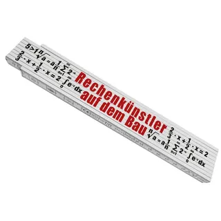 speecheese Zollstock Rechenkünstler auf dem Bau Meterstab aus Holz in Rot Weiß zum Thema