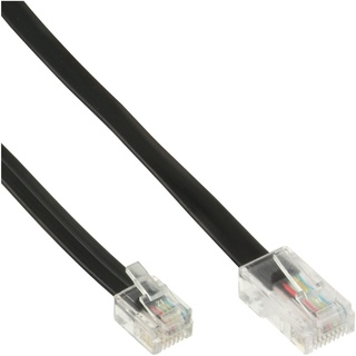 InLine 18863 ISDN-Modularkabel RJ45/RJ11 3m 4adrig schwarz Anschlußkabel