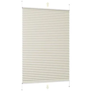 Sekey Plissee Klemmfix ohne Bohren Faltrollo Fenster Tür Verspannt Plisseerollo Rollo, Beige, 50x130cm - Sekey