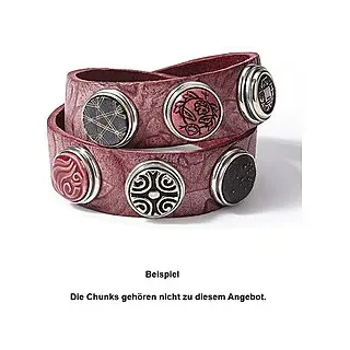 Noosa Armband wine red double skinny embossed S