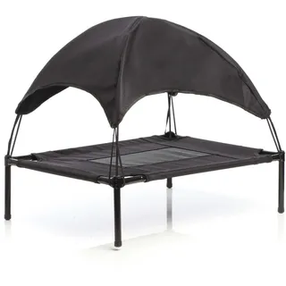 fudajo Hundebett mit Dach S 60 x 45 x 16 cm schwarz