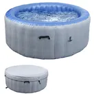 Whirlpool MCW-N97, Ersatz-Pool 4 Personen, In-/Outdoor aufblasbar PVC laminiert, rund Ø180cm ~ grau-blau