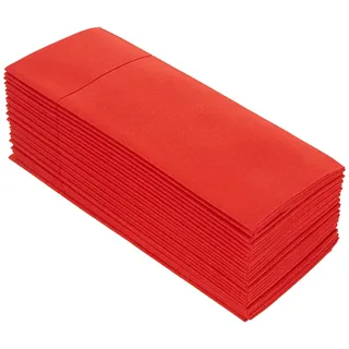 Bayer Chic 2000 Airlaid 50 Besteckservietten Bestecktaschen, Stoffähnlich, hochwertige Einwegserviette, 32X40 cm, rot