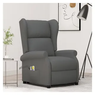 vidaXL Massagesessel mit Aufstehhilfe Dunkelgrau Stoff