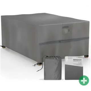 Sanzaro Abdeckung Gartenmöbel Winterfest - 600D Oxford mit RipStop-Technologie, Schwerlast 320g, Reißfest & UV-Beständig, Schutzhülle für Gartentisch