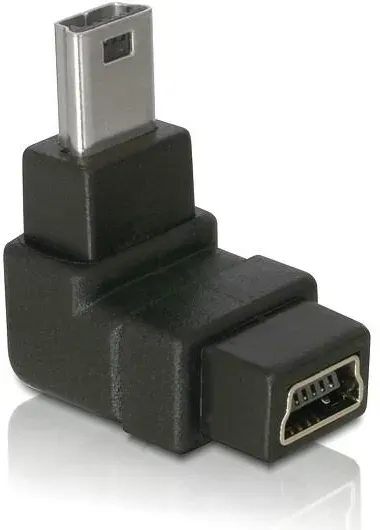 Mini USB 2.0 270° Winkeladapter Mini B Stecker - Mini B Buchse oben/unten schwarz