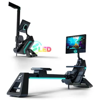 Sportstech Magnet-Rudergerät sRow, 21.5" Display, Magnetwiderstand, App kompatibel, klappbar, Bluetooth Pulsgurten kompatibel, mit LED Beleuchtung