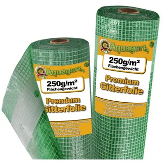 Aquagart 20m Gitterfolie, Gartenfolie, Gewächshausfolie, Frühbeetfolie 1,5m breit