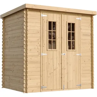 TIMBELA M311C Holzhaus Gartenhaus - B204xL142xH200 cm/ 2,22 m2 Lagerschuppen für Garten - Fahrrad Schuppen - Wasserfestes Dach