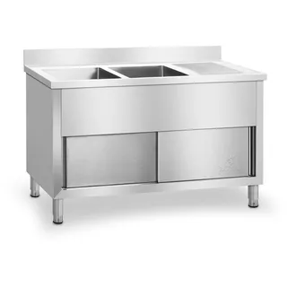 Royal Catering Royal Catering, Doppel Spülenschrank - 140 cm, RCHS-1400WS