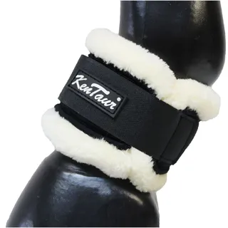 Kentaur Fetlock Tape Fesselschutz mit Kunstfell - schwarz/weiß - schwarz/weiß