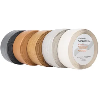 KARAT Weichsockelleiste OSLO 50 x 15mm - selbstklebende Rückseite - Sockelleiste aus PVC für Küche und Bad, Knickleiste individuell zuschneidbar (Grau, Länge: 15 Meter)