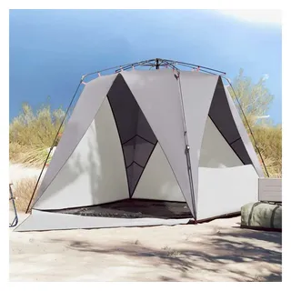 vidaXL Strandzelt 4 Personen Grau Quick Release Wasserdicht