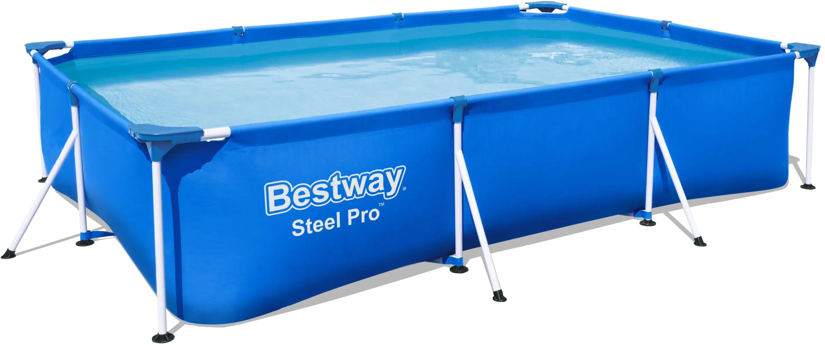 Bestway Steel Pro Frame Pool ohne Pumpe 300 x 201 x 66 cm, blau, eckig