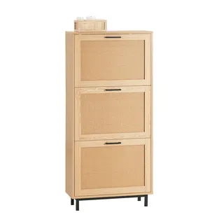 SoBuy Schuhschrank Natur - 2 Jahre Gewährleistung - mind. 14 Tage Rückgaberecht - Beige