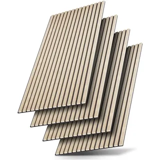 Juskys Wandpaneele Akustik Eiche Natur Hell 4 St.