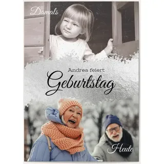 Einladungen zum 70. Geburtstag Grau online gestalten und bestellen - Silberrausch | Wunderkarten.de