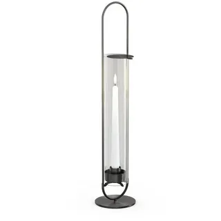 höfats Windlicht OVAL CANDLE Edelstahl/Glas Schwarz