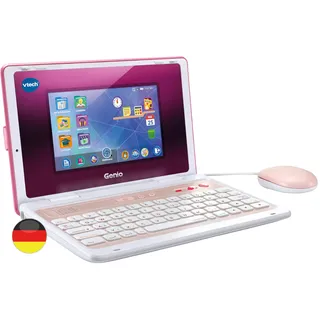 VTech Genio Lernlaptop XL pink – Lerncomputer mit großen 7"-LCD-Bildschirm mit Internetzugang, Textprogramm und vielen Lerninhalten – Für Kinder von 5-12 Jahren