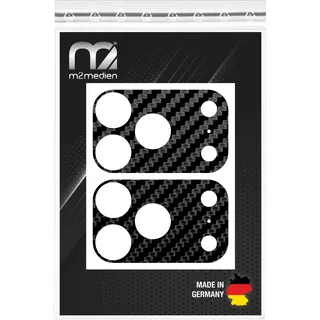 Aufkleber für iPhone 17 Pro Kameraplateau – Dicker Vinyl-Skin zum Abdecken des Hüllen-Ausschnitts & Schutz des Aluminiums (iPhone 17 Pro Plateau Sticker, Carbon Optik)