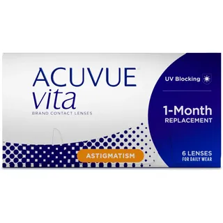 Acuvue Vita for Astigmatism 6 St. / 8.60 BC / 14.50 DIA / -5.75 DPT / -1.25 CYL / 140° AX