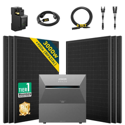 ALLDREI Balkonkraftwerk mit Speicher Anker Solix Solarbank 3 E2700 Pro 2,68kWh - 500W x6 / Mit 1x Anker SOLIX BP2700 Erweiterungsakku / Ohne Halterung