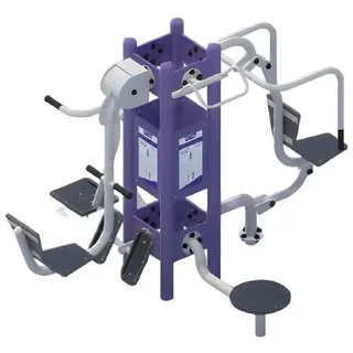 JVmoebel Kraftstation Multifunktionsturm mit Liegestützgriffen und Beinpresse, (1-tlg., Straßensportgeräte), Made in Europa lila