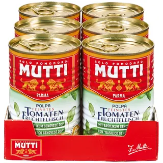 Mutti Polpa Feinstes Tomaten-Fruchtfleisch gehackt mit Basilikum 400 g, 6er Pack