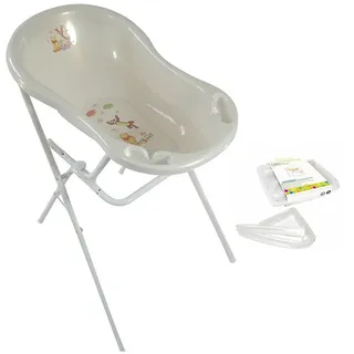 KiNDERWELT Babybadewanne 3er Disney Winnie Pooh Wanne + Ständer + Schlauch, (3er Set) weiß