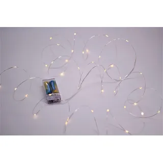 Cepewa LED Lichterkette 40 LED 4,20 m Silberdraht mit 6h Timer