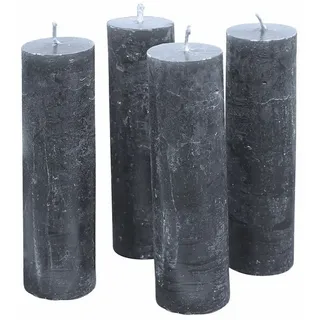 Loberon Muriel Stumpenkerze 4 St. anthrazit