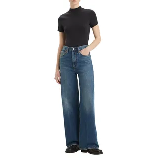 Levi's Ribcage Wide Leg Jeans mit High Waist in Mittelblau W27 / L32
