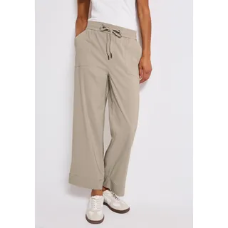 STREET ONE Damen 3716622 Casual Fit Hose mit Turn-Up, Morning beige, 42W x 28L