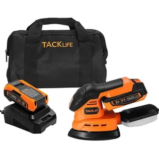 Tacklife 18v Akku-Mausschleifer, 12000 U/min Akku-Elektroschleifer mit 2.0 ah Schnellladegerät, 12 Schleifpapier, Tragetasche, mit Staubauffangbox...