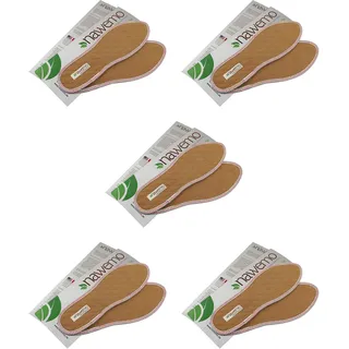 Nawemo 5er Pack/5 Paar Zimtsohlen, geruchsbindende Zimteinlegesohlen gegen Schweißfüße, Fußgeruch, dünne Einlegesohlen braun, Größe 36 EU