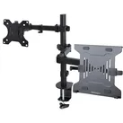 StarTech Monitor Arm with VESA Laptop Tray (Tisch, 34", 8 kg), Monitor Halterung, Schwarz