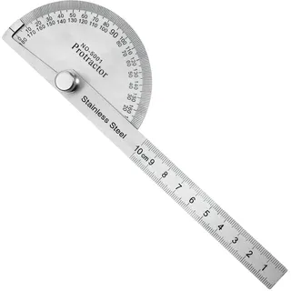 Winkelmesser Metall 0-180° Edelstahl-Winkellehre Universal-Winkelmesser mit Metall-Feststellschraube Verstellbar mit Skala für Schulen Tischler Malerei Zeichenstift