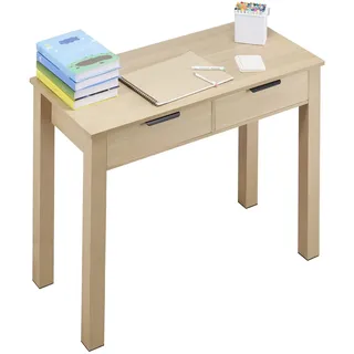 Vevor kleiner Schreibtisch mit Schublade, Schreibtisch für Schlafzimmer, einfacher Arbeitstisch aus Holz zum Zeichnen, Lesen, rechteckiger Arbeitstisch aus MDF mit Regal für Büro Arbeitszimmer